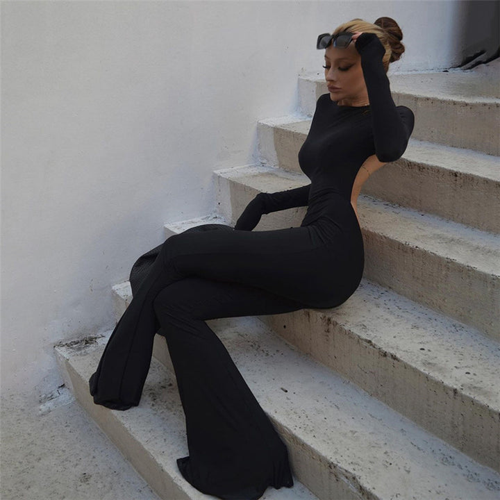 Flared pants for women Backless jumpsuit Lune London