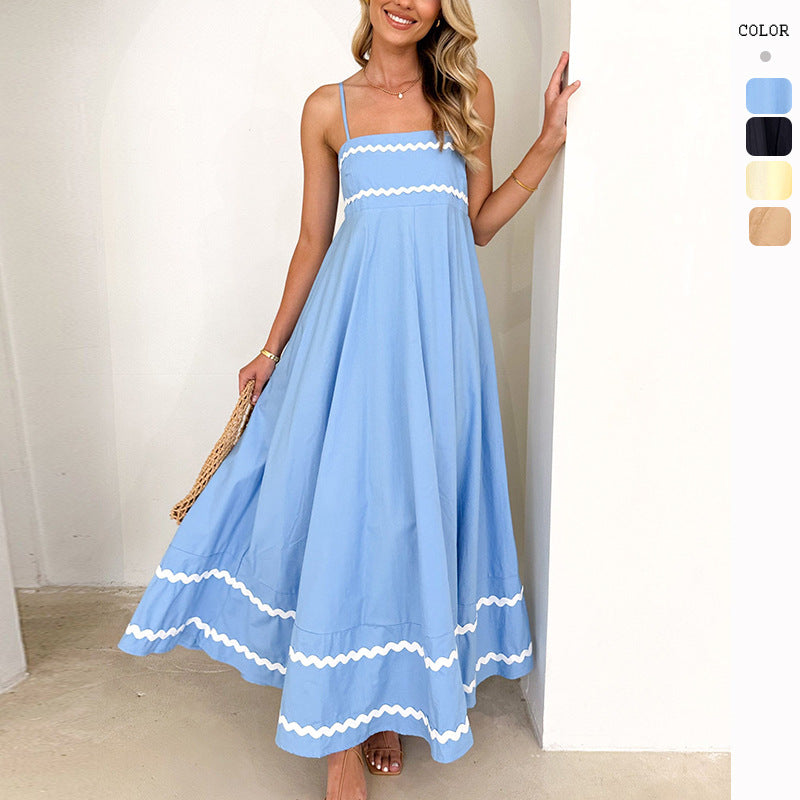 Chic & Stil Elegant A-line summer maxi dress for women with sophisticated decorative embellishments