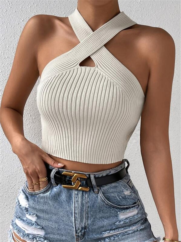 Ladies Short Top with Modern Closure at the Back Lune London