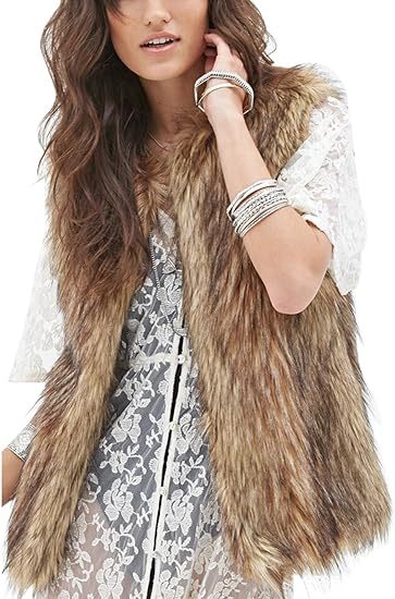 Ladies Elegant Faux Fur Gilet with Modern Chic Cut and Style