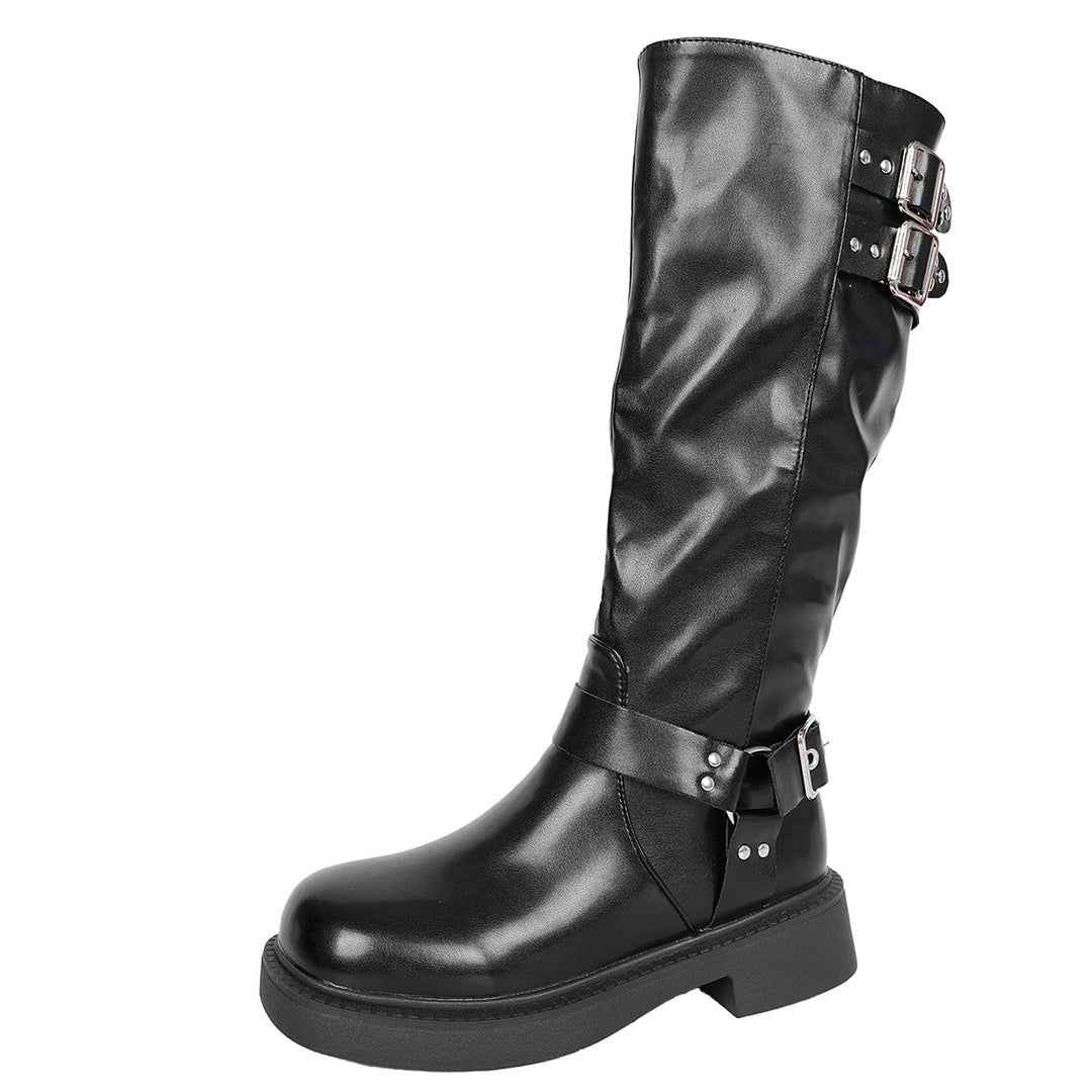 Women's boots with fashionable buckle details and a durable upper material Lune London