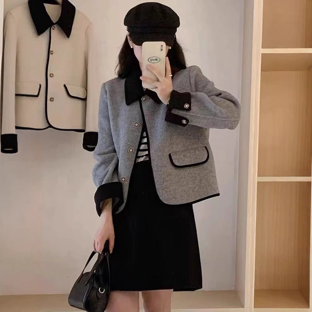 Elegant lady short jacket with contrasting details Lune London