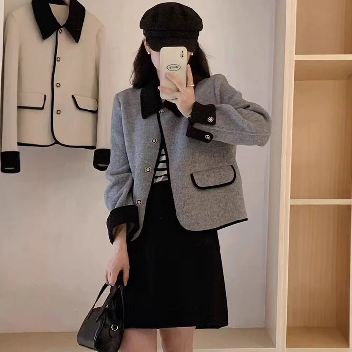 Elegant lady short jacket with contrasting details Lune London