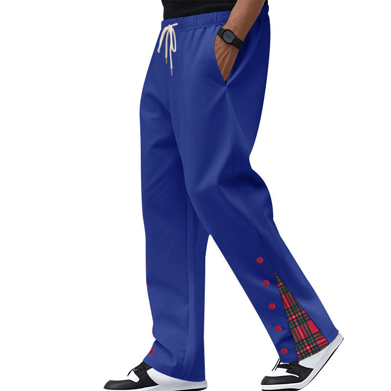 Comfortable casual pants for men with snap buttons on the sides and stylish plaid design Lune London