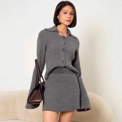 Women's cardigan set and mini skirt Lune London