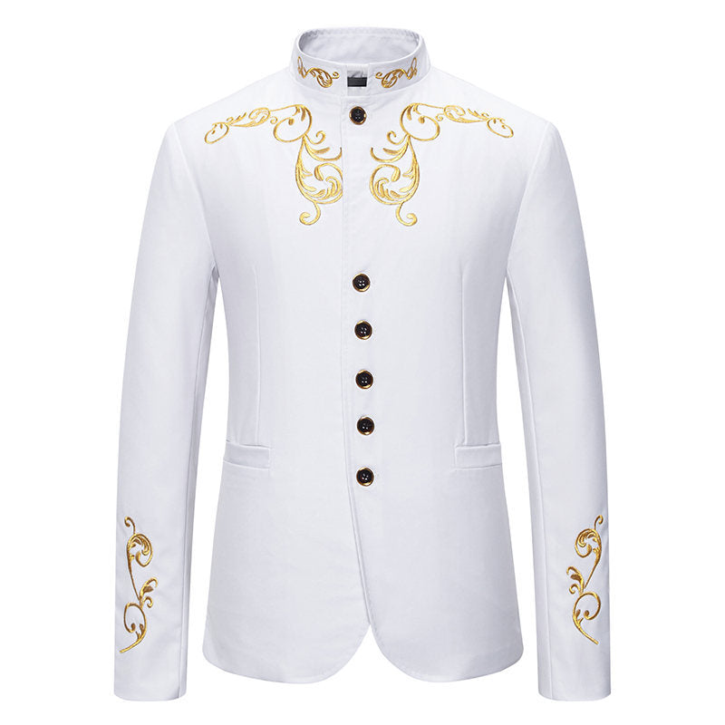Men's Blazer Elegant with a Superb Golden Embroidery Lune London