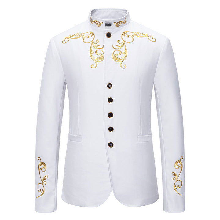 Men's Blazer Elegant with a Superb Golden Embroidery Lune London