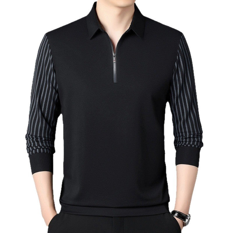 Men's polo with double high collar and breathable inserts Lune London
