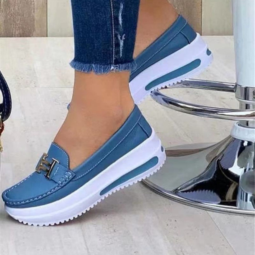 Comfortable Women's Slip-On loafers with wedge sole Lune London