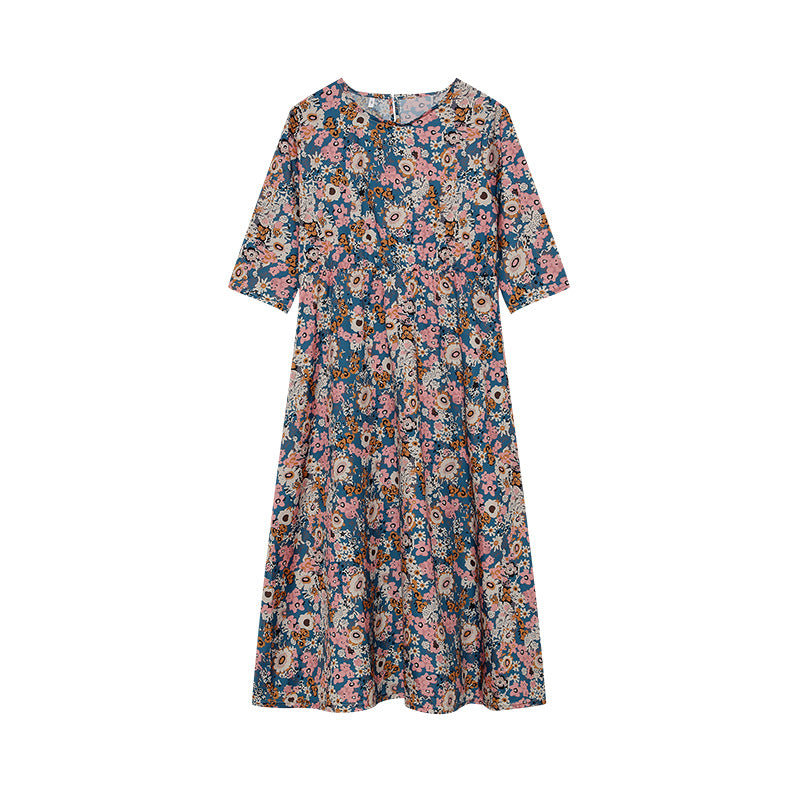 Chic and stylish flowy floral midi dress for women