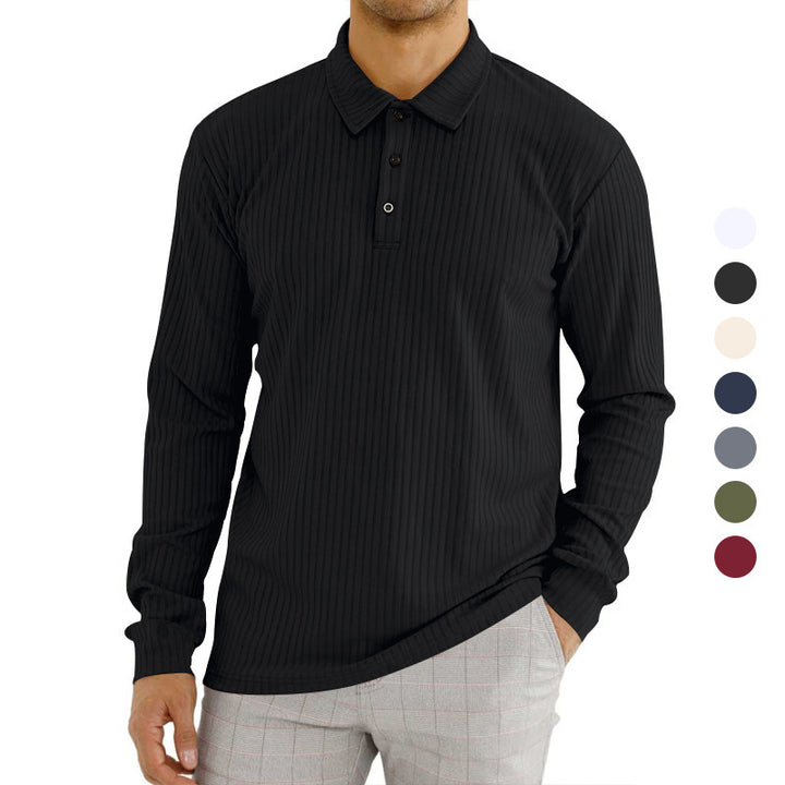 Men's Long Sleeve Polo with Structured Design Lune London