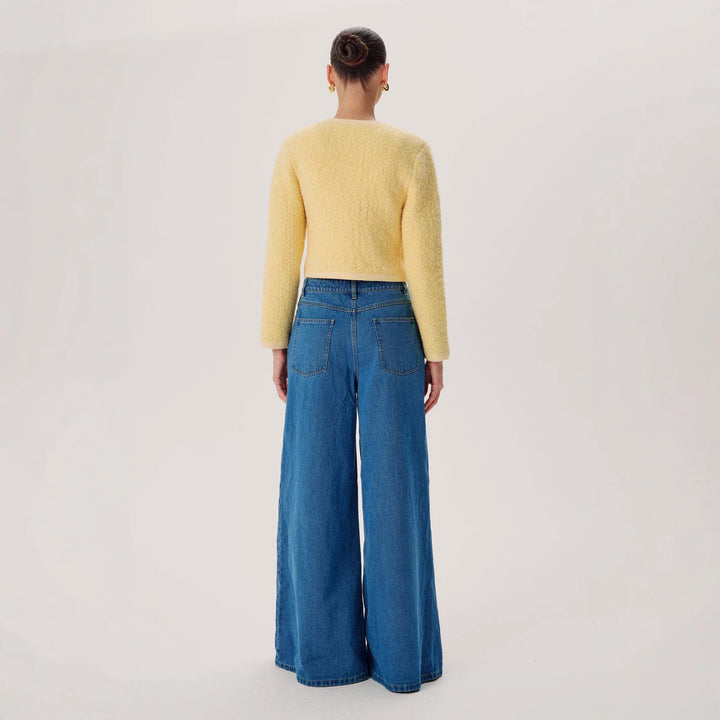 Women wide-cut jeans with high waistband and elegant silhouette Lune London