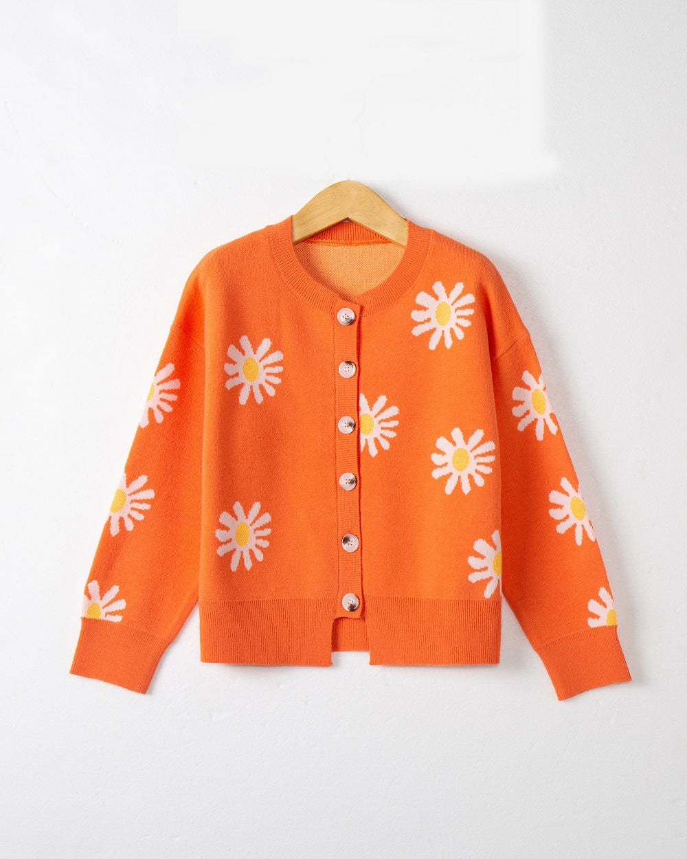 Knitted floral pattern jacket for women with short sleeves Lune London