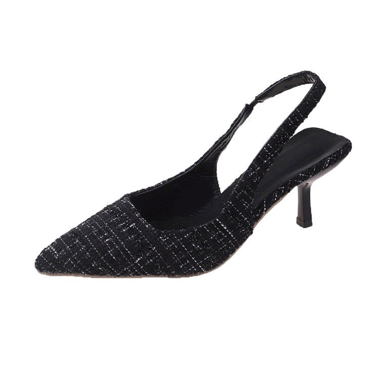 Women's Slingback Pumps with Elegant Fabric Mix and Fashionable Heel Chic und Stil