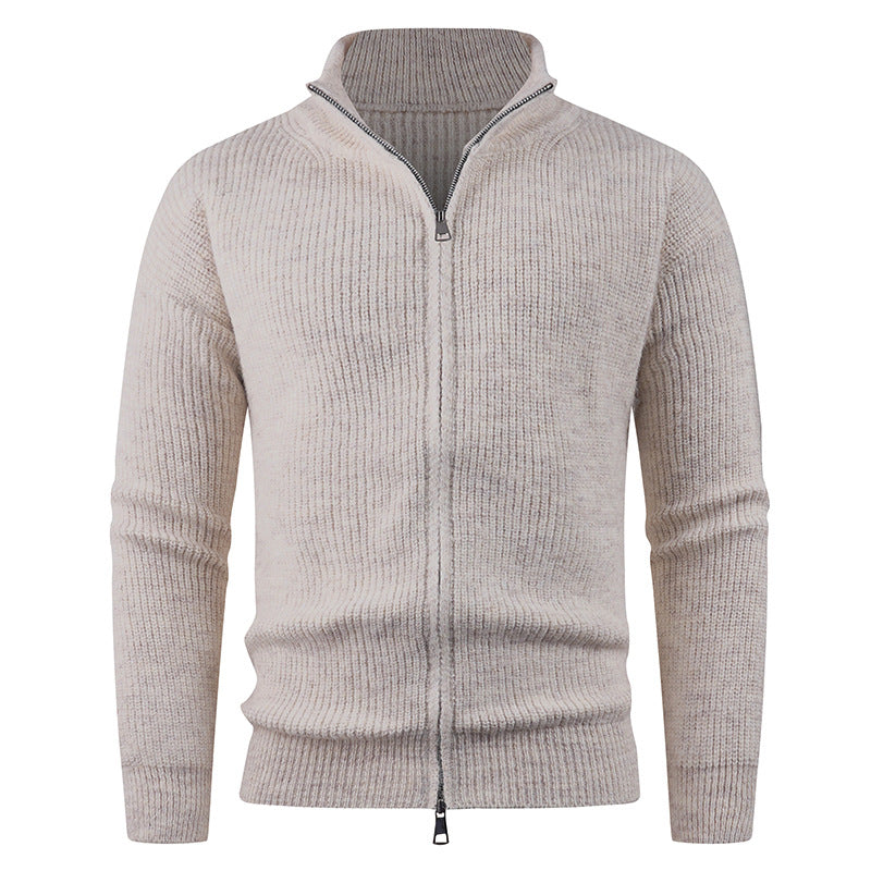 High collar sweater for men with decorative zip Lune London