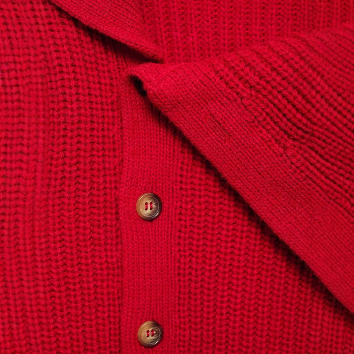 Ladies cardigan with oversized collar and button closure Lune London