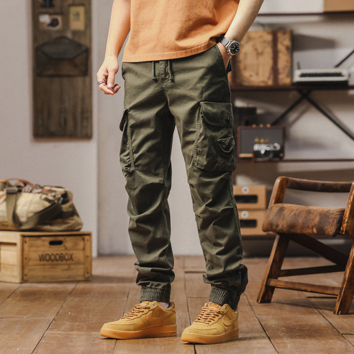 Pantalon cargo multi-fonction pour hommes avec taille élastique et poches pratiques Lune London