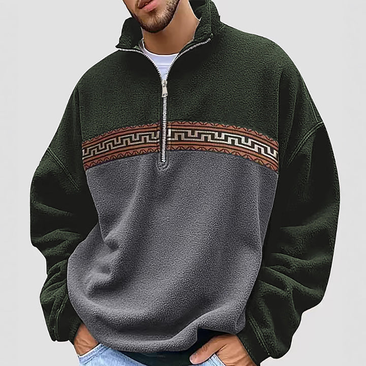 Men Fleece Sweater with Chic Fashion High Neck and Style