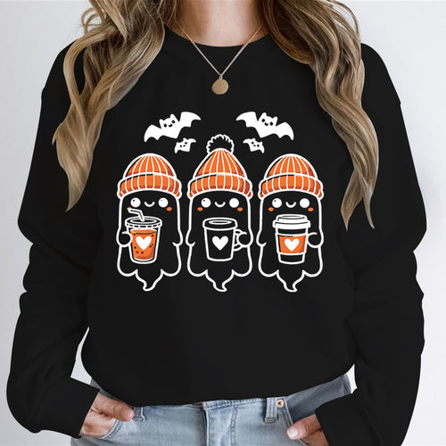 Sweatshirt pour femmes avec un design de fantôme joyeux et une coupe confortable Chic & Stil