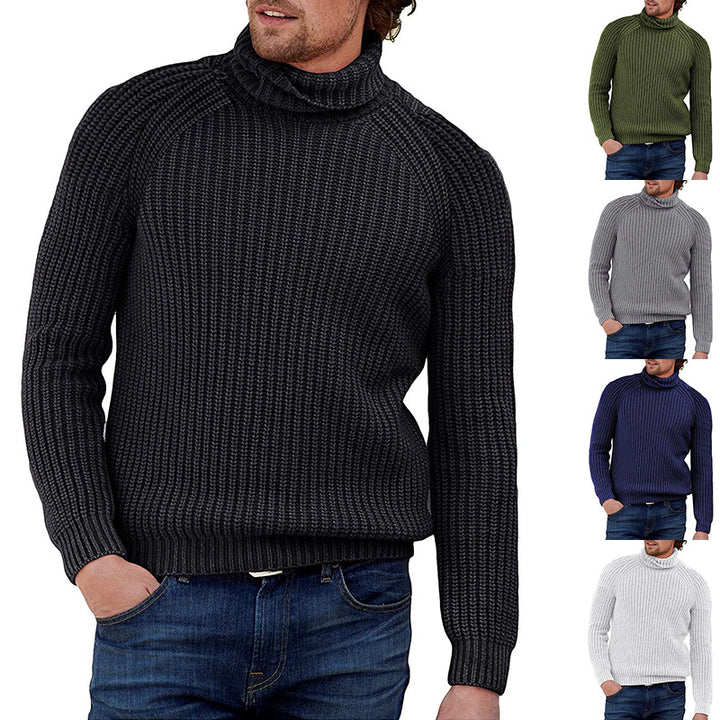 Chunky knit men's sweater with high collar Lune London