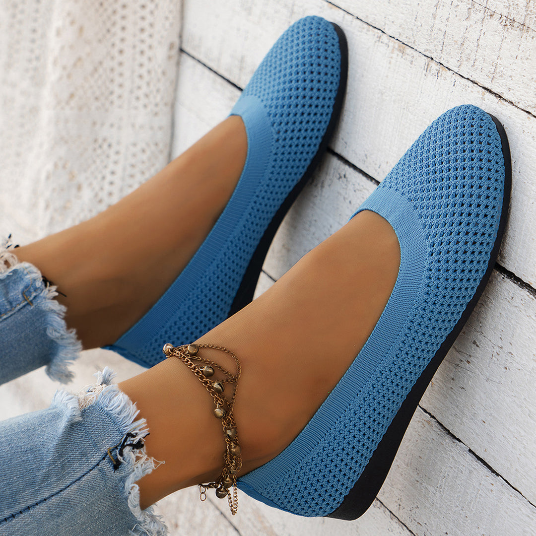 Women Breathable Knit Ballet Shoes Lune London
