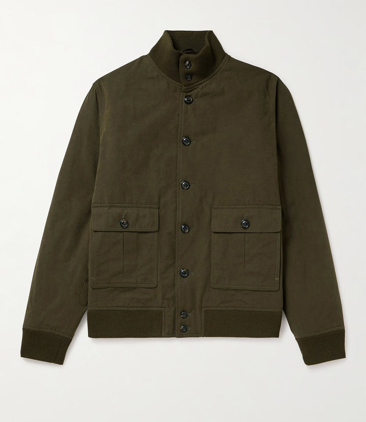 Functional utility jacket for men with high collar and flap pockets Lune London