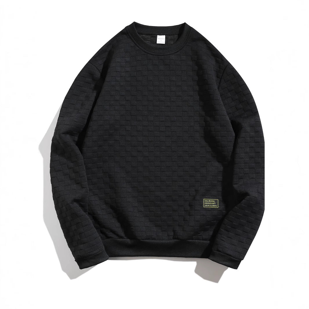 Casual structured sweater for men with round neck and elastic cuffs Lune London