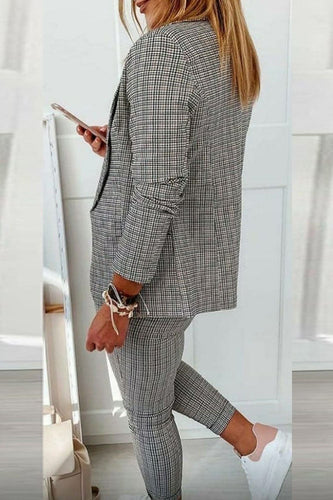 Lune London | Check Blazer Coat & Drawstring Trousers Set