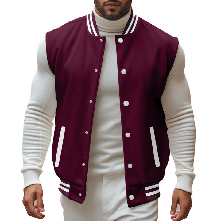 Casual men's cardigan with a sporty style featuring a snap button closure and side insertion pockets Lune London