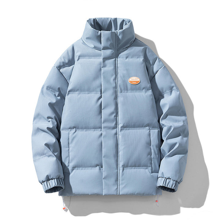 Lady insulated down jacket with high collar and side piped pockets Lune London