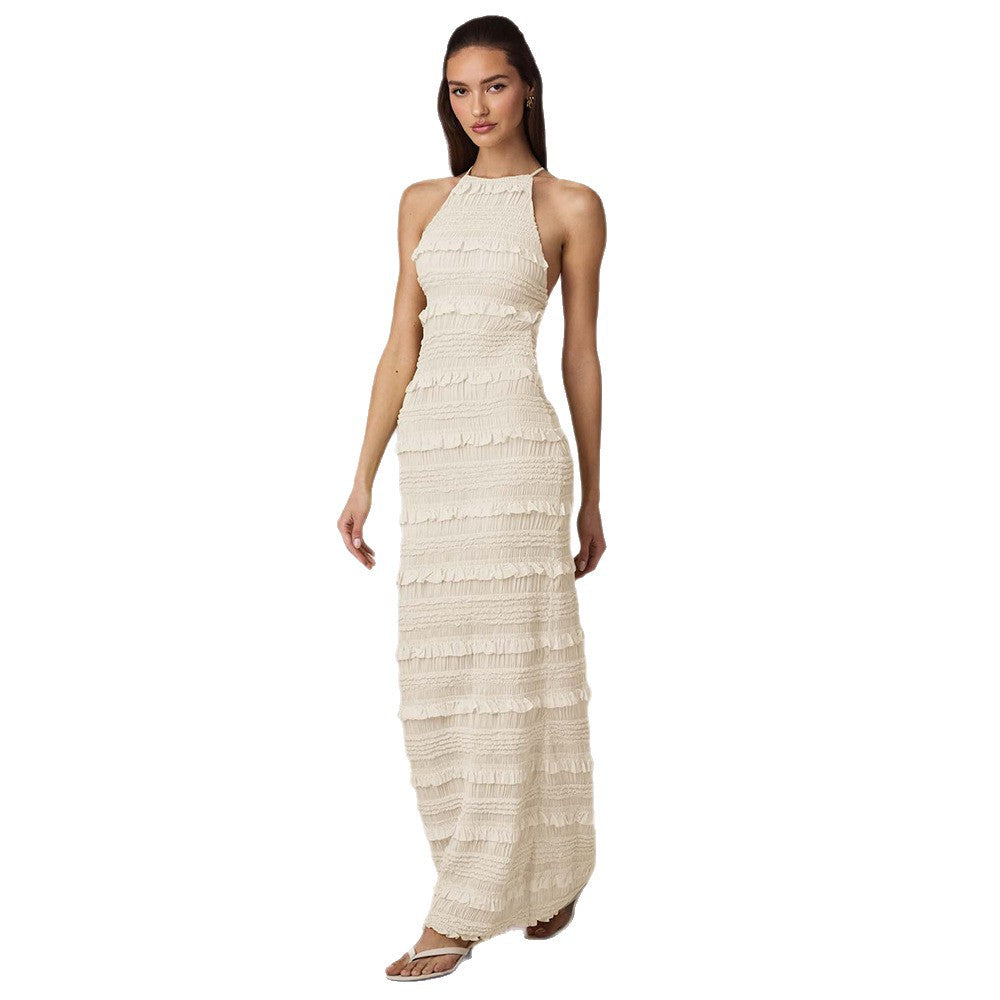 Maxi dress for women with ruffle details and elegant cut Lune London