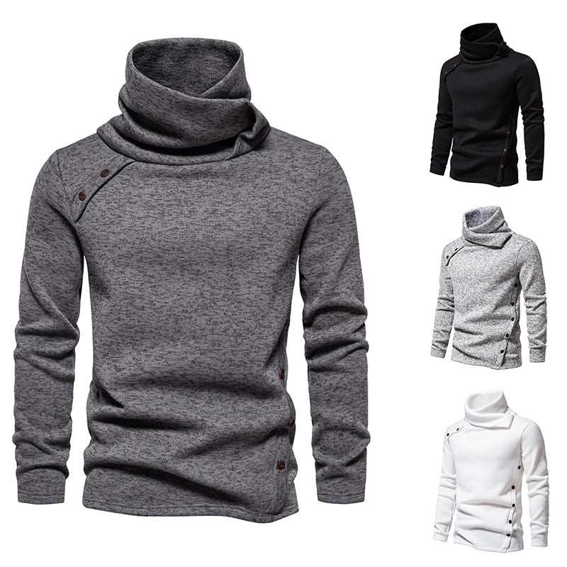 Men's trendy hoodie with asymmetrical design and button details Lune London