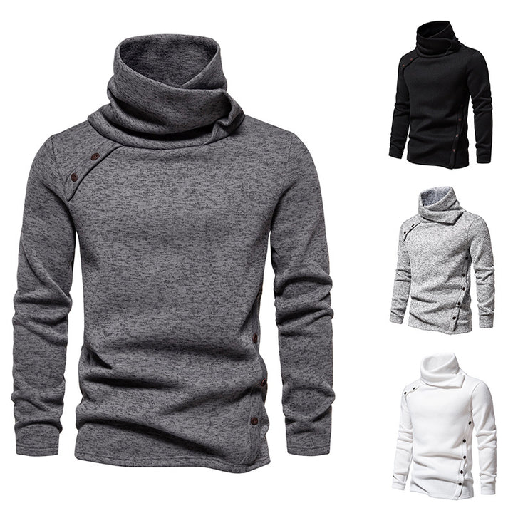 Men's trendy hoodie with asymmetrical design and button details Lune London