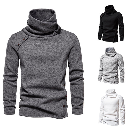 Men's trendy hoodie with asymmetrical design and button details Lune London
