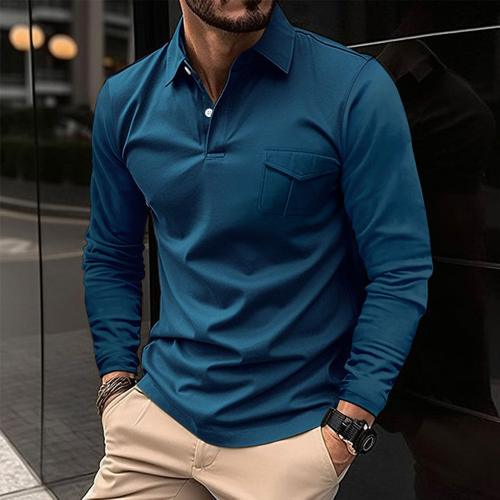 Casual long sleeve t-shirt for men with practical chest pocket Lune London