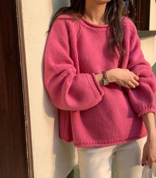 Knitted sweater for women with a relaxed silhouette and modern details Lune London