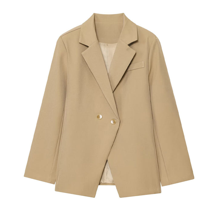 Ladies elegant double-breasted blazer with gold buttons Lune London