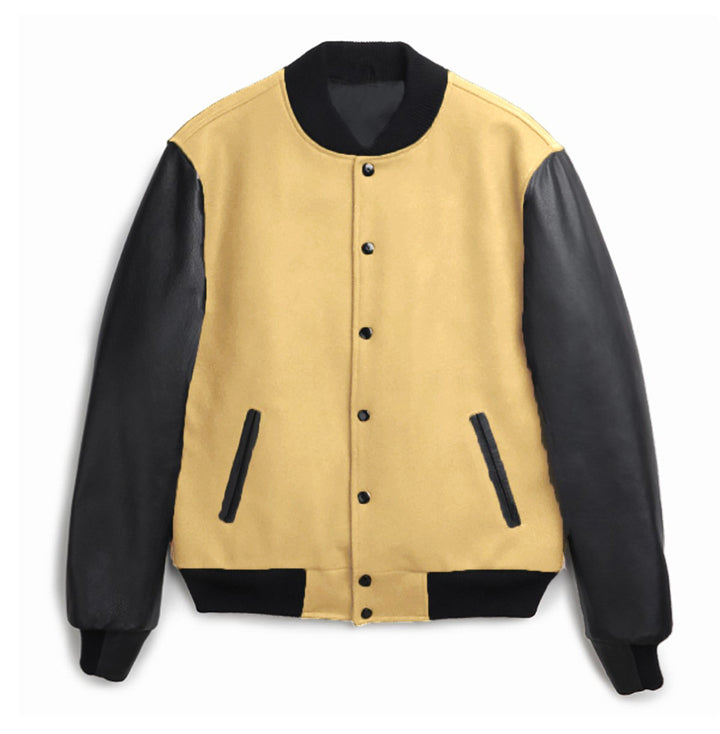 Men's leisure bomber jacket with contrast sleeves and practical pockets Lune London