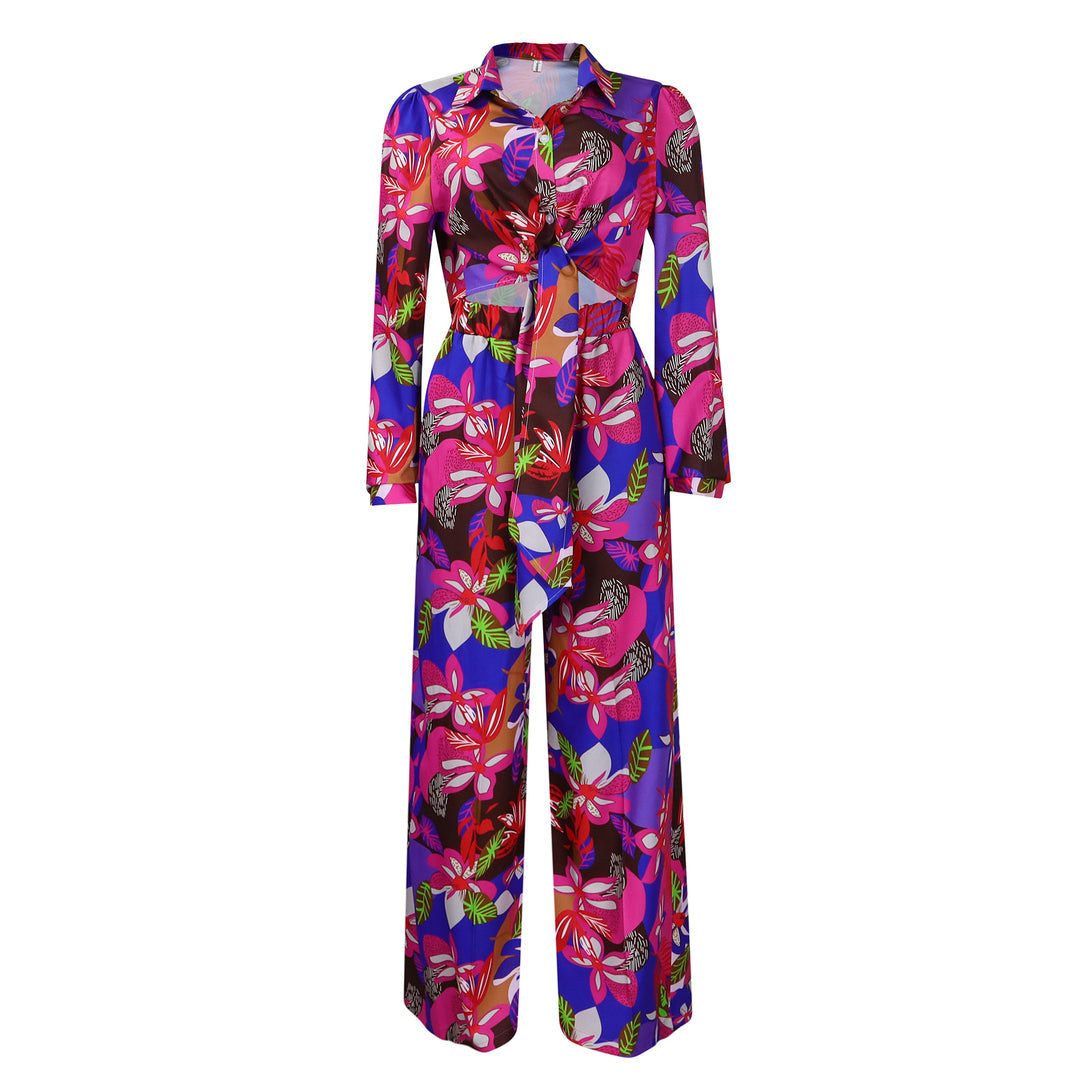 Ladies elegant jumpsuit with floral patterns and fitted cut Lune London