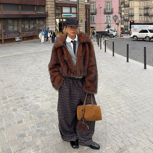 Ladies Chic and Stylish Faux Fur Jacket
