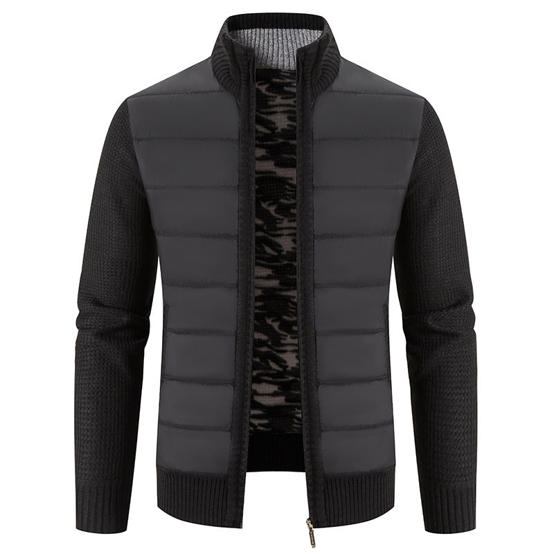 Quilted jacket for men with knitted sleeves trendy Lune London