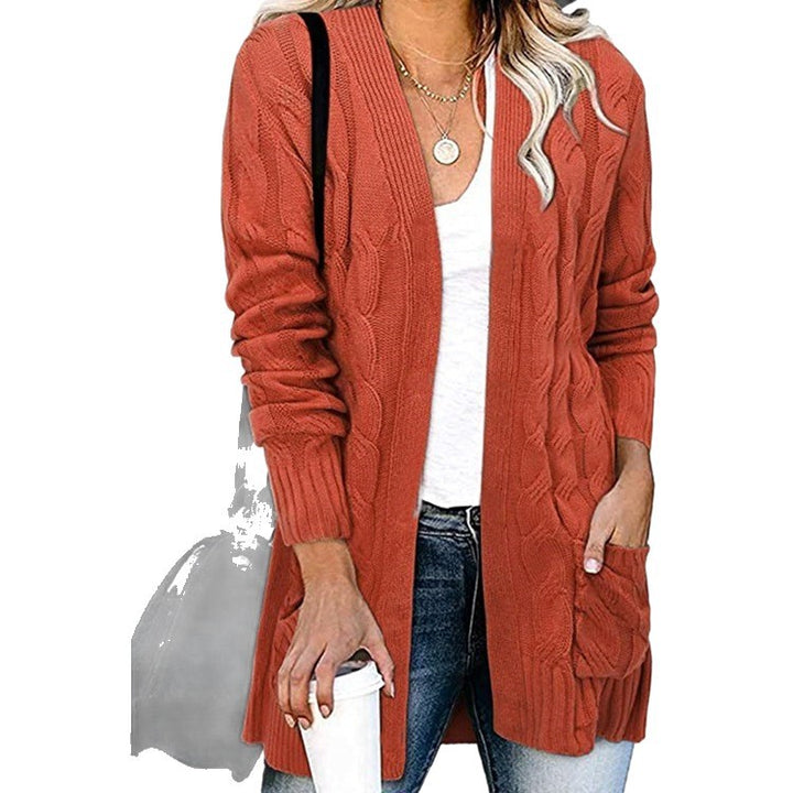 Cardigan femme en élégant motif en cable avec poches ouvertes Chic & Stil