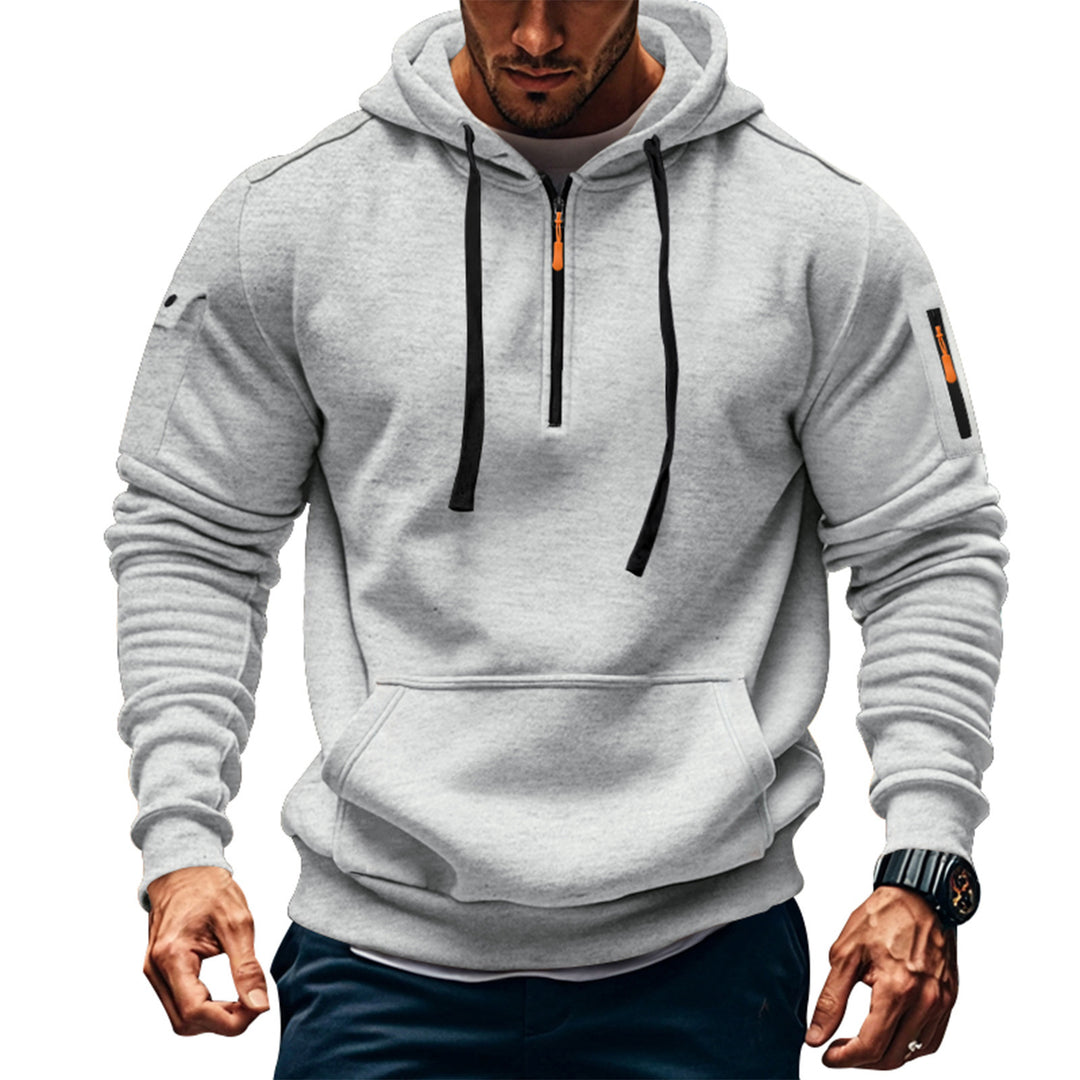 Men's functional hoodie with half-zip and practical pockets Lune London