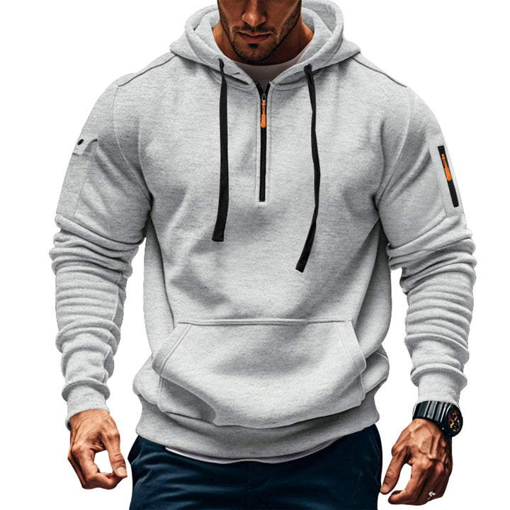 Men's functional hoodie with half-zip and practical pockets Lune London