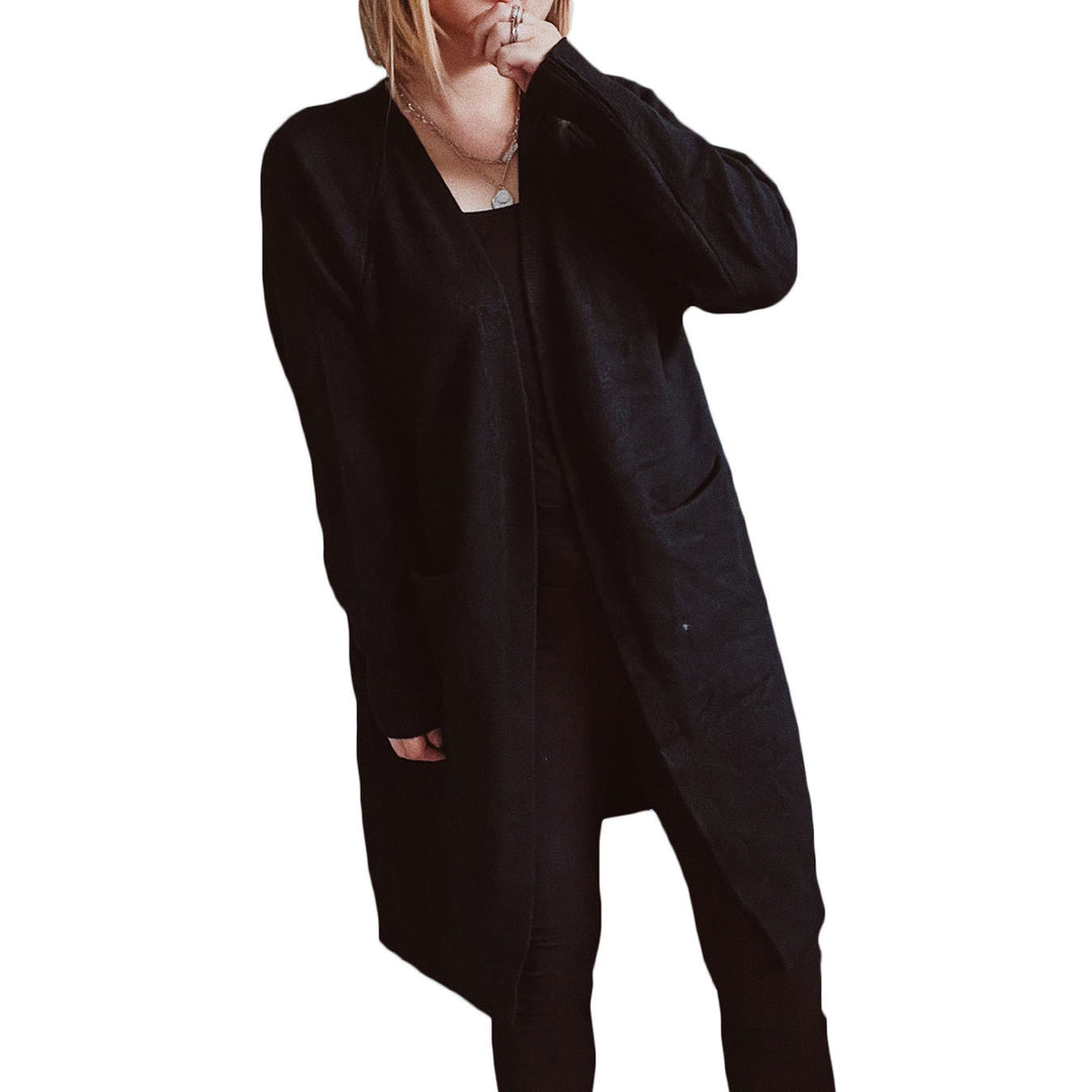 Veste en tricot décontractée pour femmes avec poches pratiques et coupe ouverte Chic & Stil