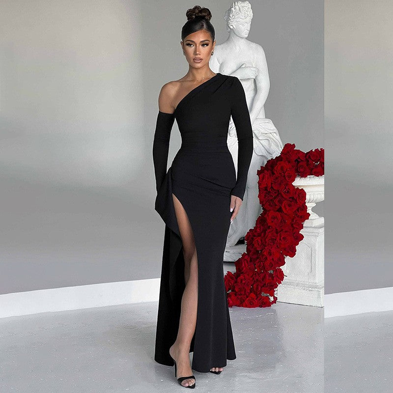 Women Elegant One-Shoulder Evening Dress Lune London