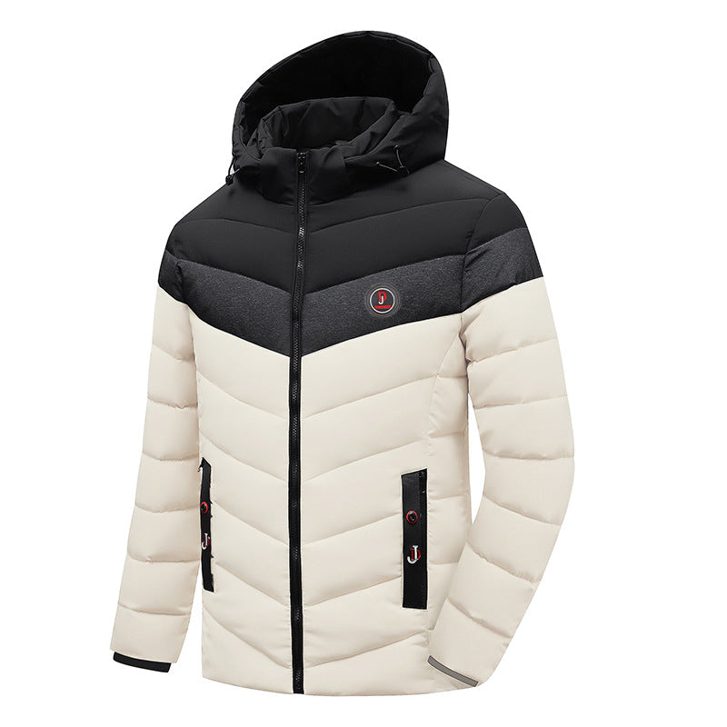 Padded winter jacket for men with hood and chic and stylish design