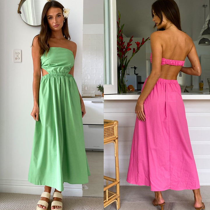 Robe maxi femme avec haut ajusté et taille élastique Chic & Stil