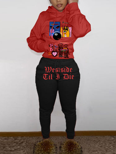 Hooded sweatshirt and jogging set for women with unique graphic inspiration Lune London