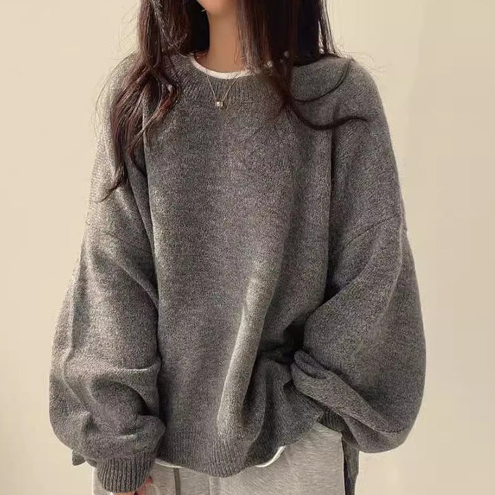 Femme pull en tricot surdimensionné avec manches larges et coupe décontractée Chic & Stil